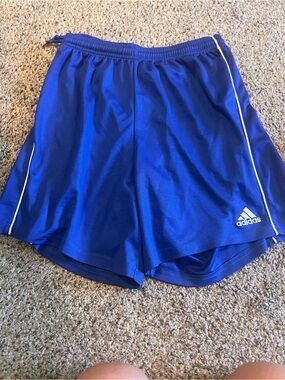 adidas Women’s Royal Blue Athletic Shorts with White Piping